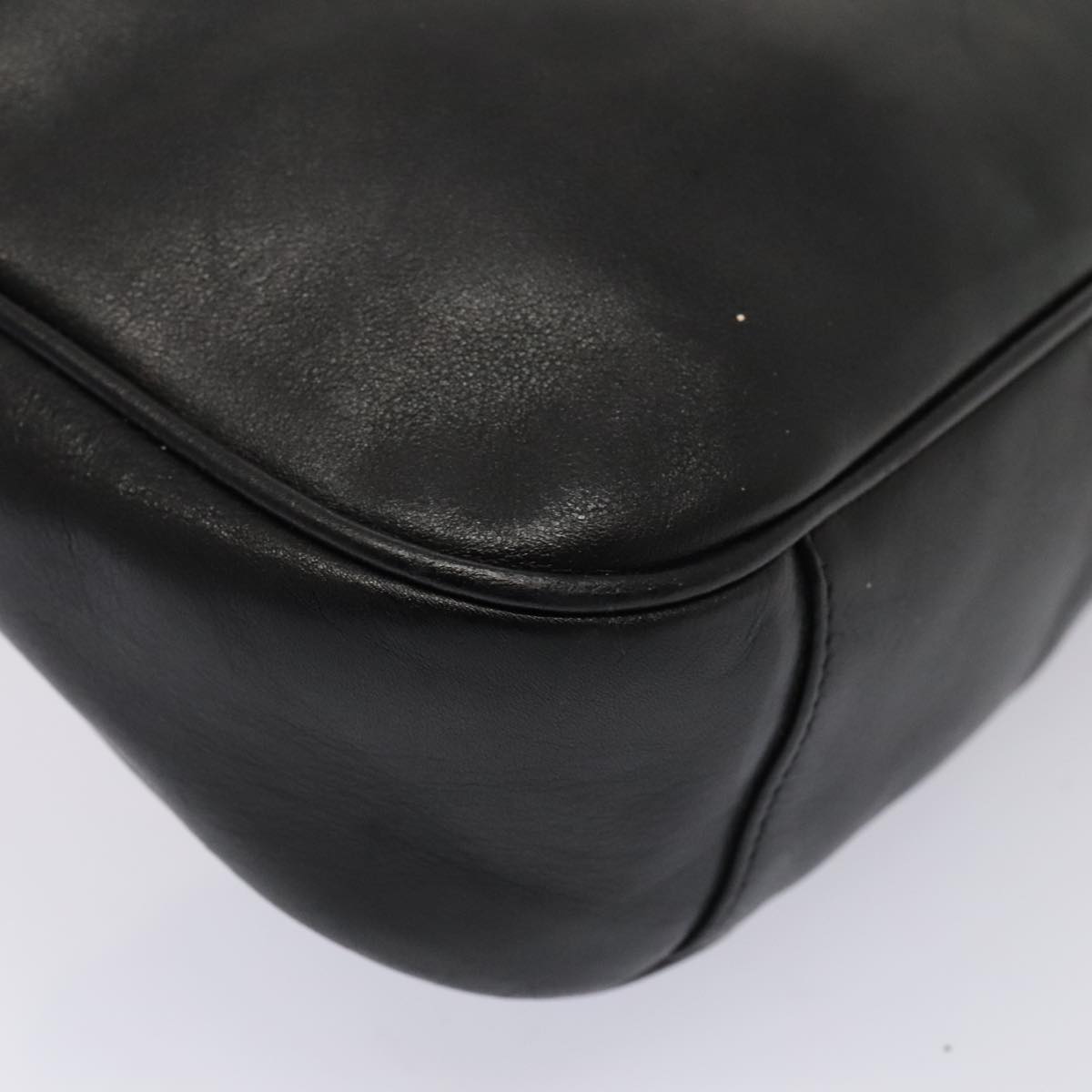 GUCCI Bamboo Hand Bag Leather Black Gold 001 1705 1638 bs17478