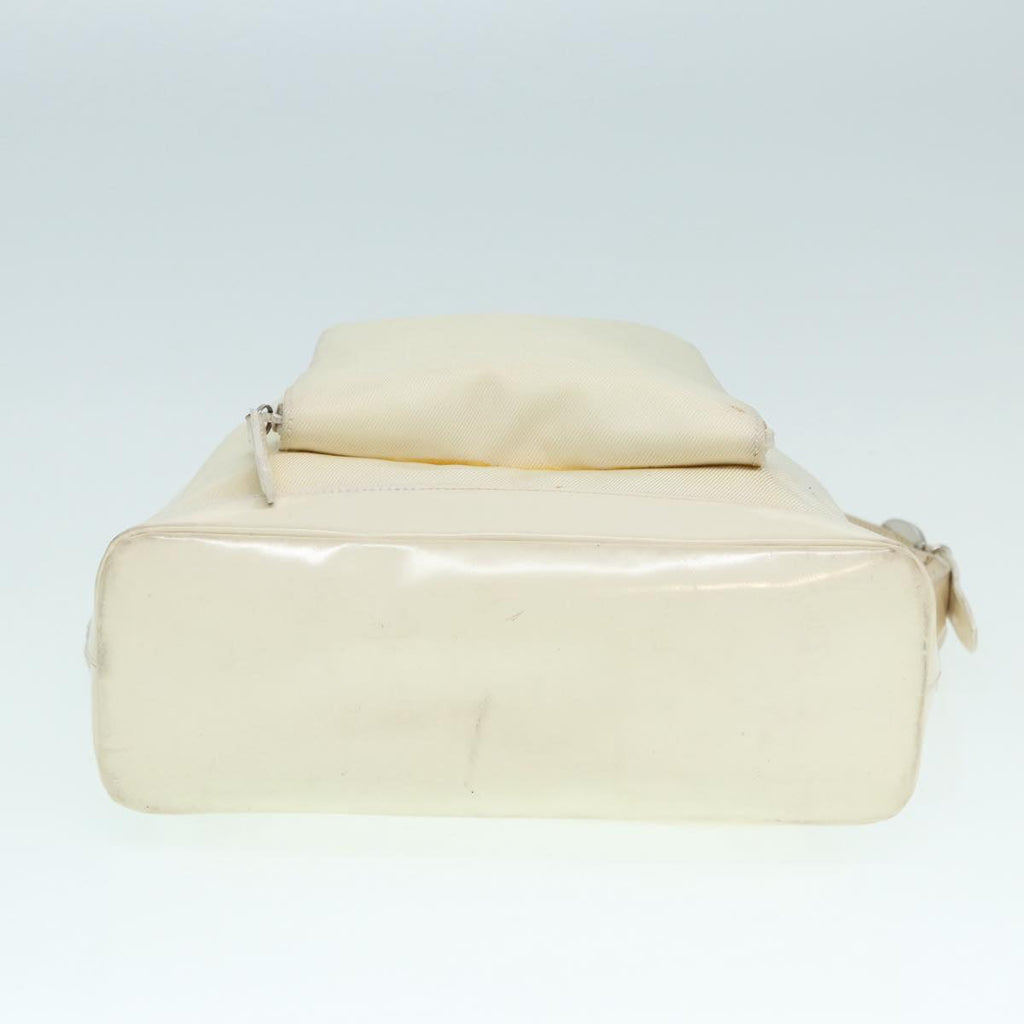 GUCCI Bamboo Shoulder Bag Nylon White Silver 003 2058 0059 5 bs17479