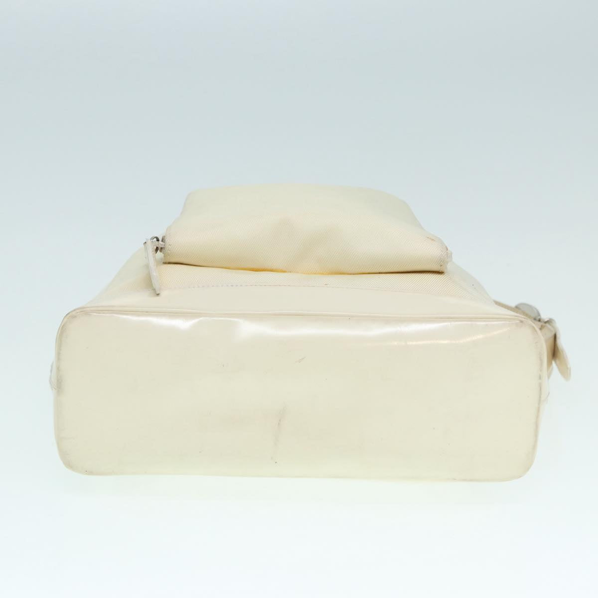 GUCCI Bamboo Shoulder Bag Nylon White Silver 003 2058 0059 5 bs17479