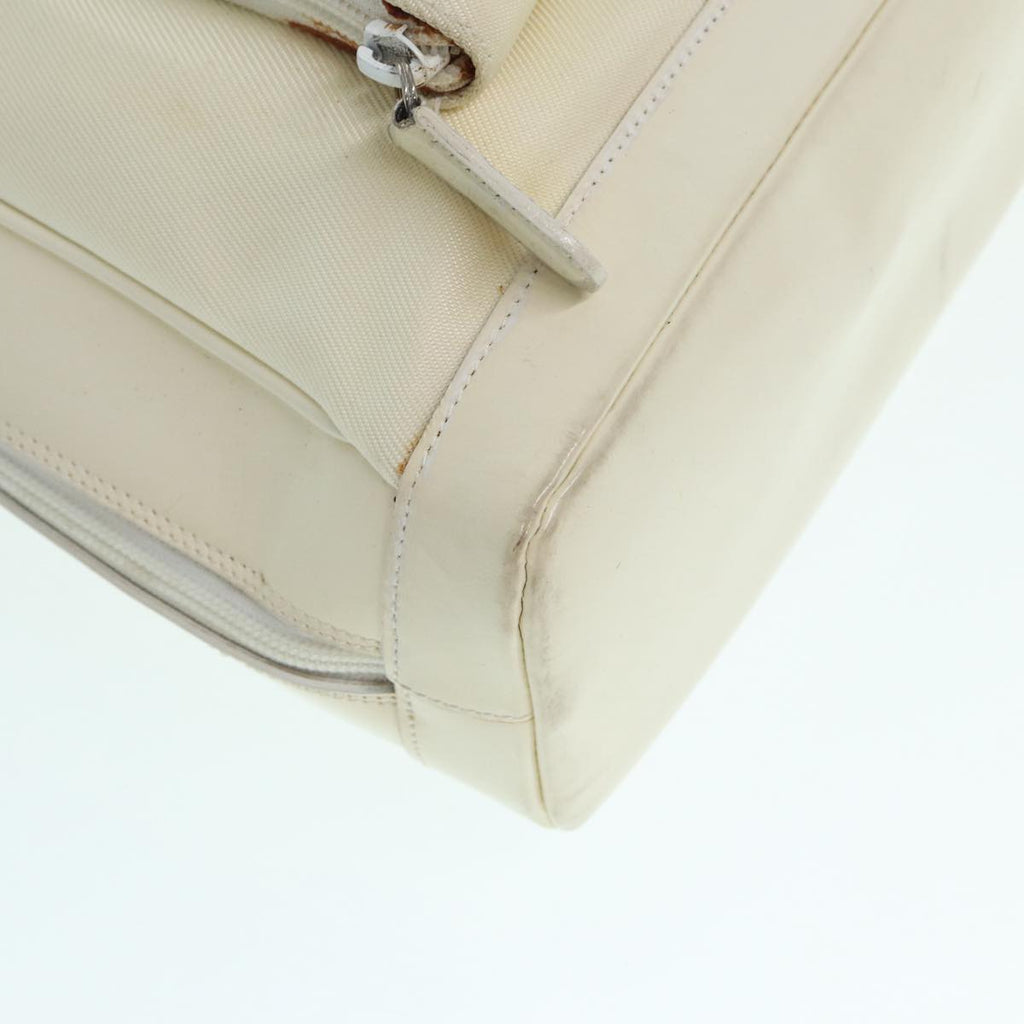 GUCCI Bamboo Shoulder Bag Nylon White Silver 003 2058 0059 5 bs17479