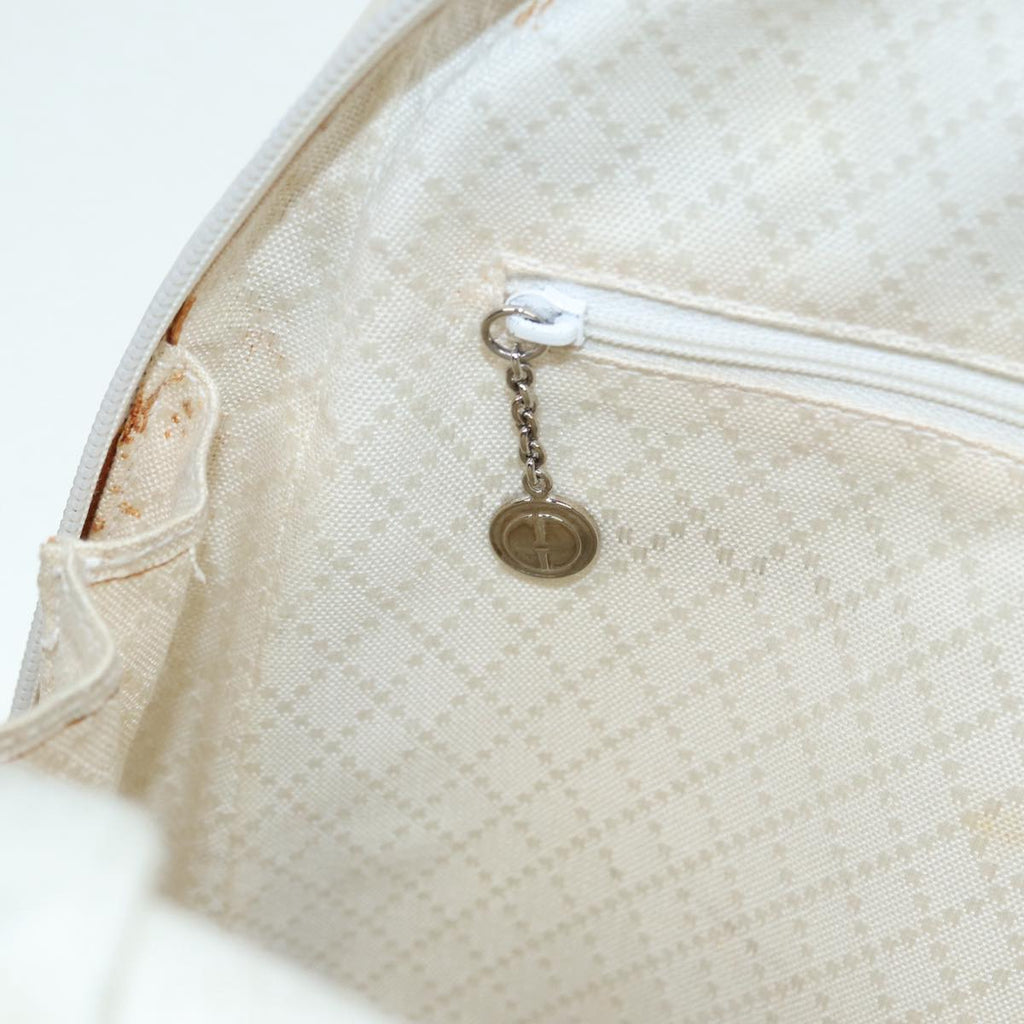 GUCCI Bamboo Shoulder Bag Nylon White Silver 003 2058 0059 5 bs17479