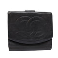 CHANEL Wallet Leather Black Gold CC bs17493