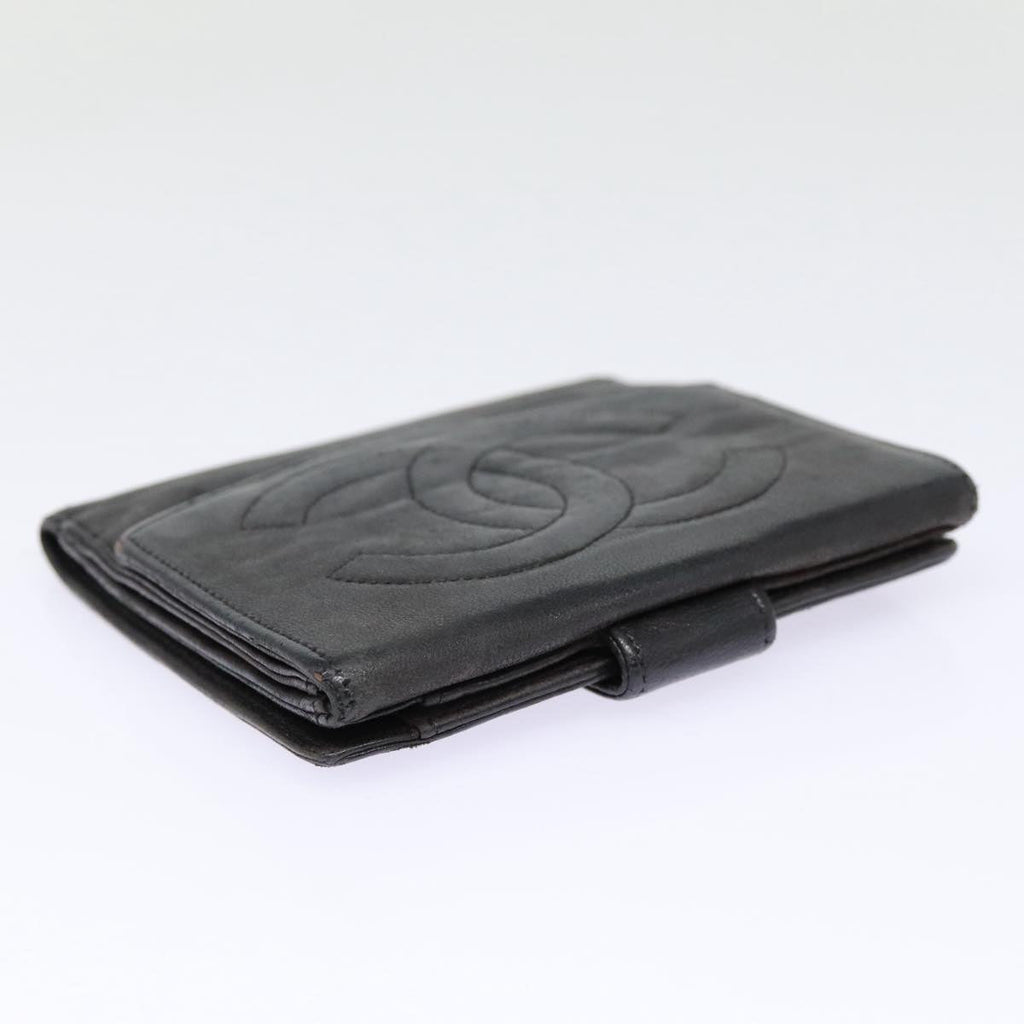CHANEL Wallet Leather Black Gold CC bs17493