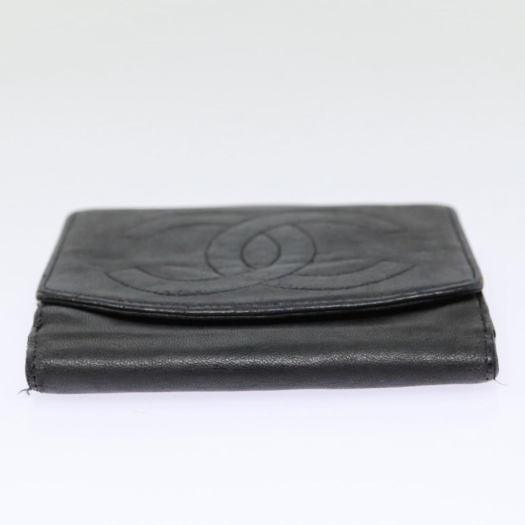 CHANEL Wallet Leather Black Gold CC bs17493