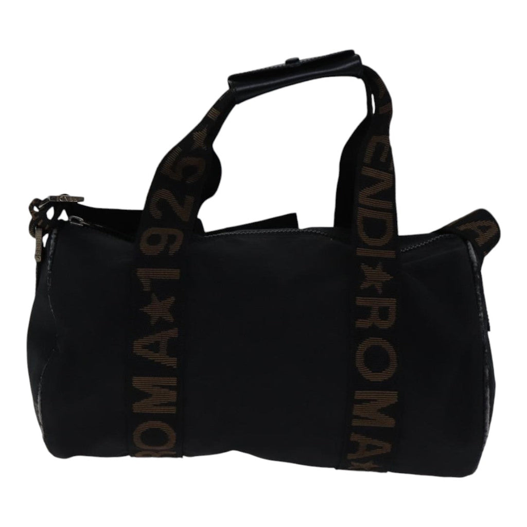 FENDI Boston Bag Nylon 2way Black Silver 2305 26420 098 bs17513