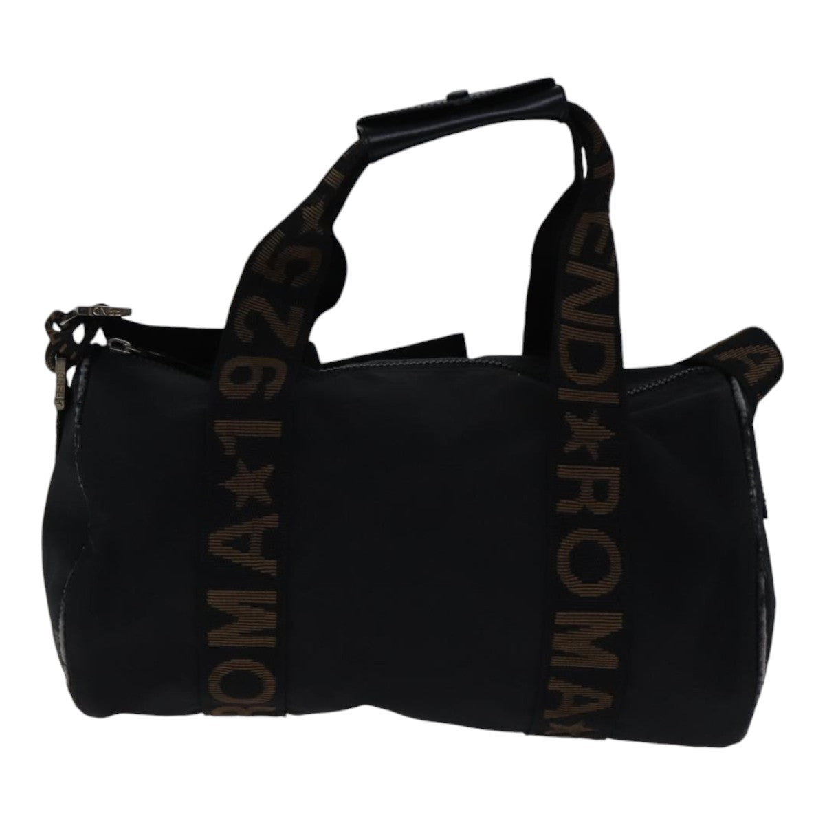 FENDI Boston Bag Nylon 2way Black Silver 2305 26420 098 bs17513