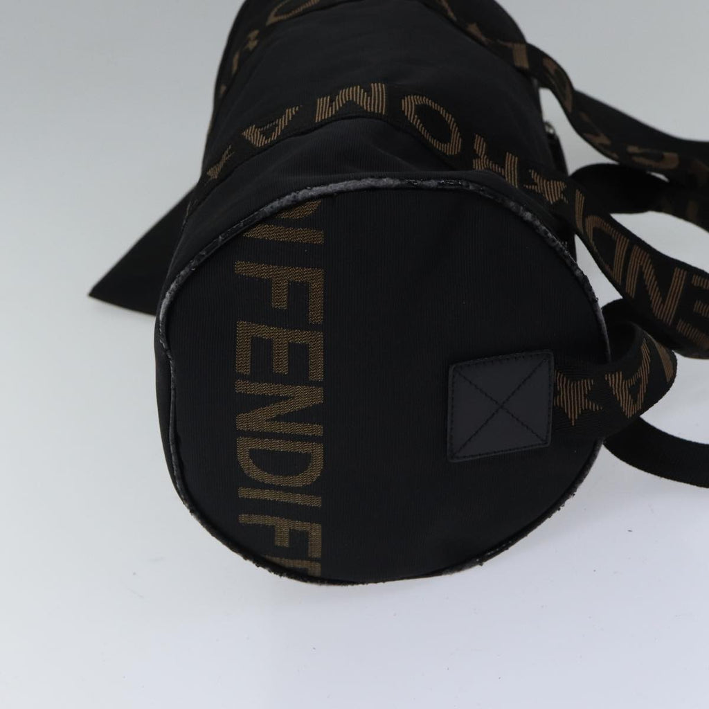 FENDI Boston Bag Nylon 2way Black Silver 2305 26420 098 bs17513