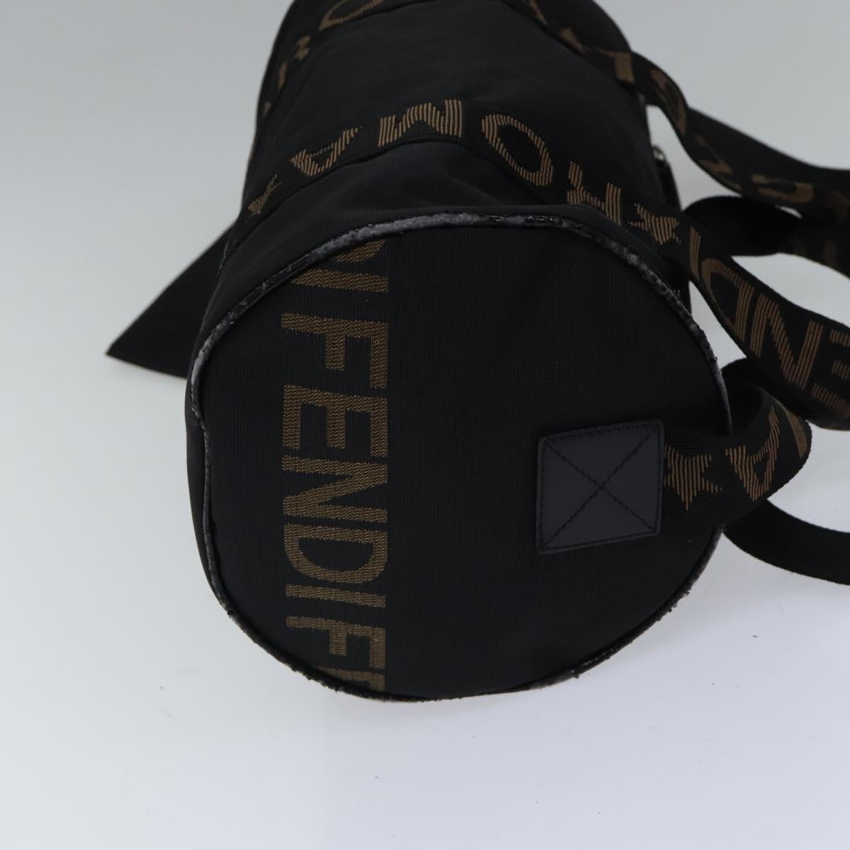 FENDI Boston Bag Nylon 2way Black Silver 2305 26420 098 bs17513