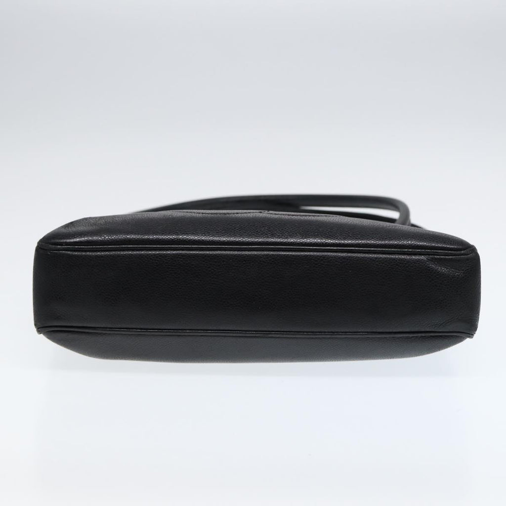CHANEL Tote Bag Caviar Skin Black Gold CC bs17526