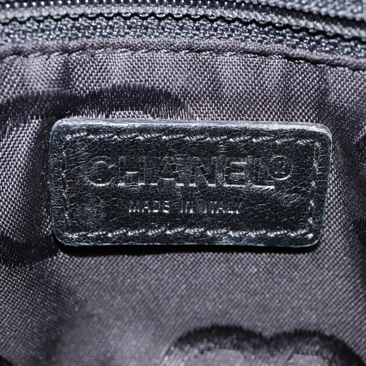 CHANEL Choco Bar Chain Hand Bag Cotton Gray CC bs17534