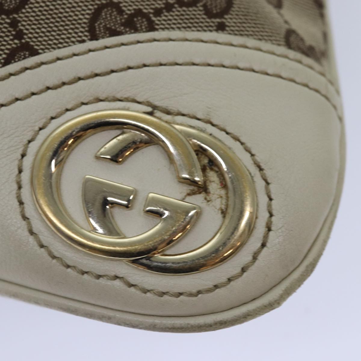 GUCCI GG Canvas Shoulder Bag Beige Gold 169947 bs17560