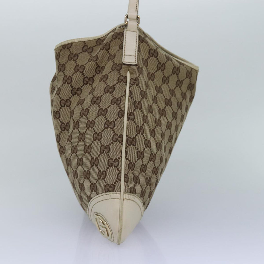 GUCCI GG Canvas Shoulder Bag Beige Gold 169947 bs17560