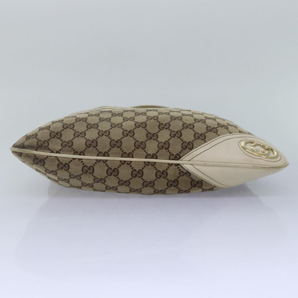 GUCCI GG Canvas Shoulder Bag Beige Gold 169947 bs17560