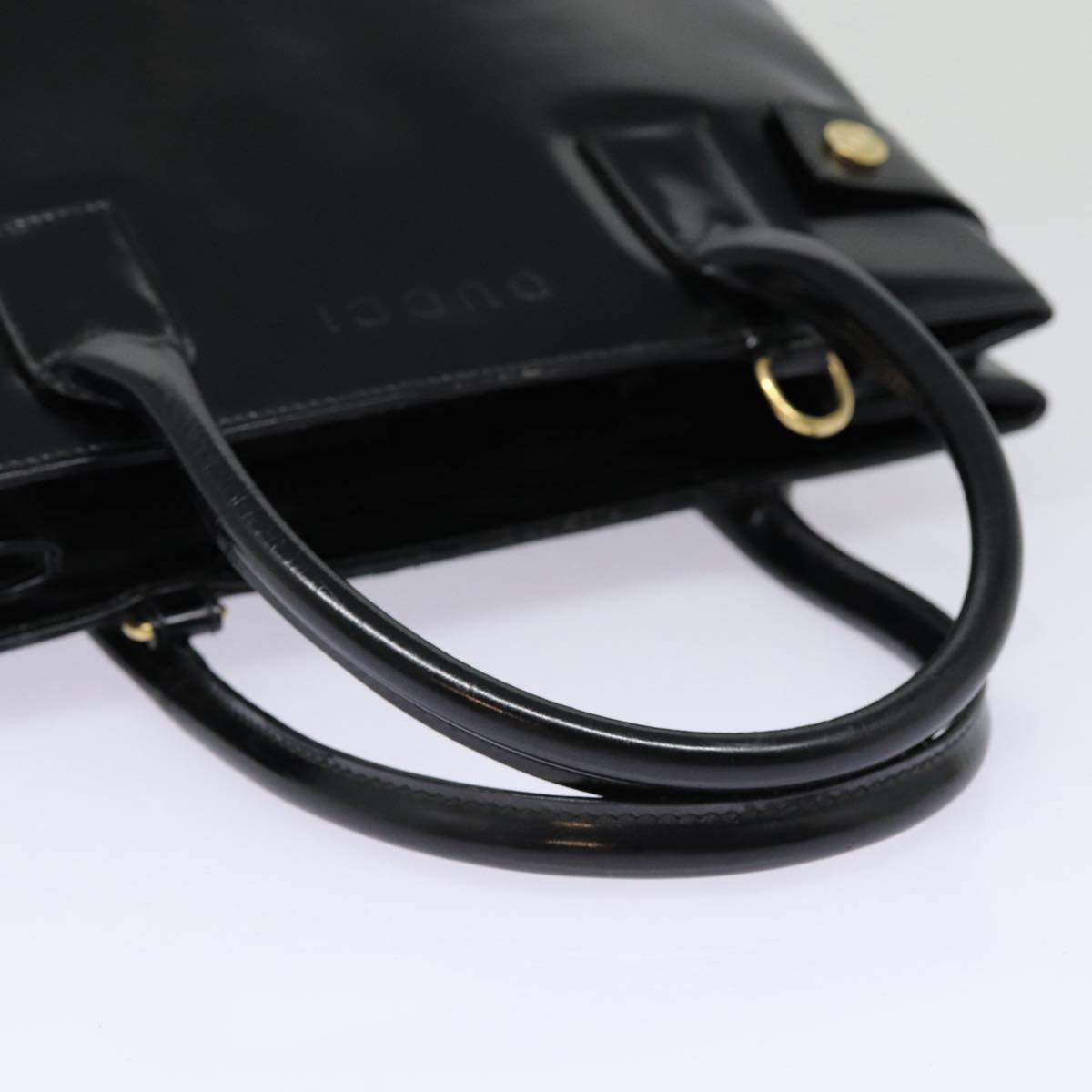 GUCCI Hand Bag Leather Black Gold 000 1118 0503 bs17561