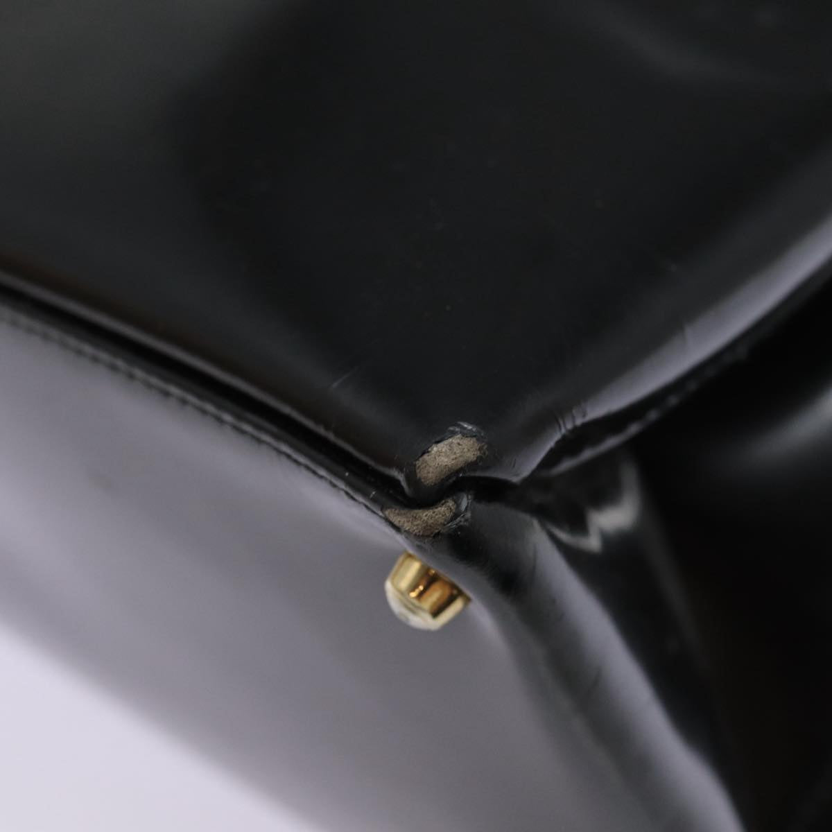 GUCCI Hand Bag Leather Black Gold 000 1118 0503 bs17561