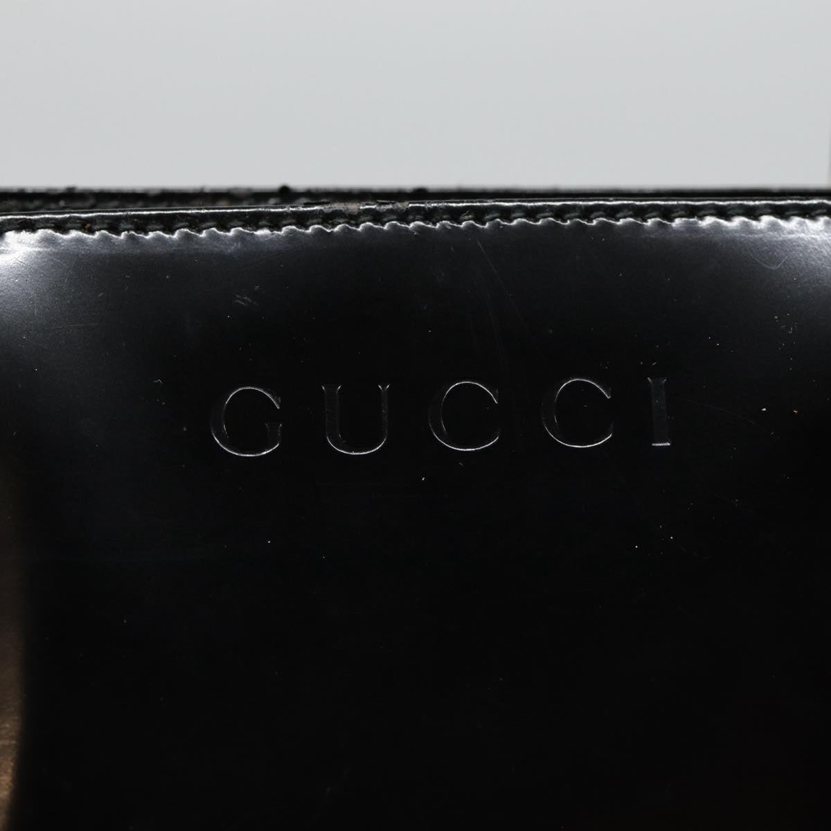 GUCCI Hand Bag Leather Black Gold 000 1118 0503 bs17561