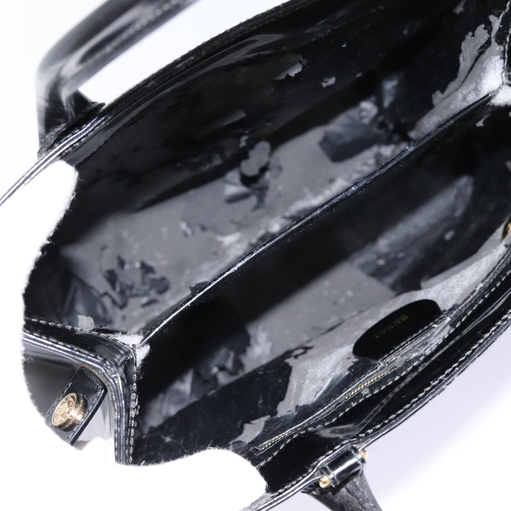 GUCCI Hand Bag Leather Black Gold 000 1118 0503 bs17561