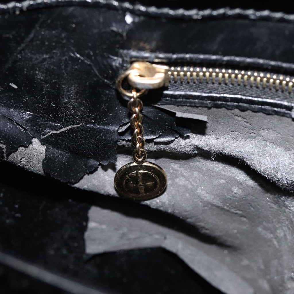 GUCCI Hand Bag Leather Black Gold 000 1118 0503 bs17561