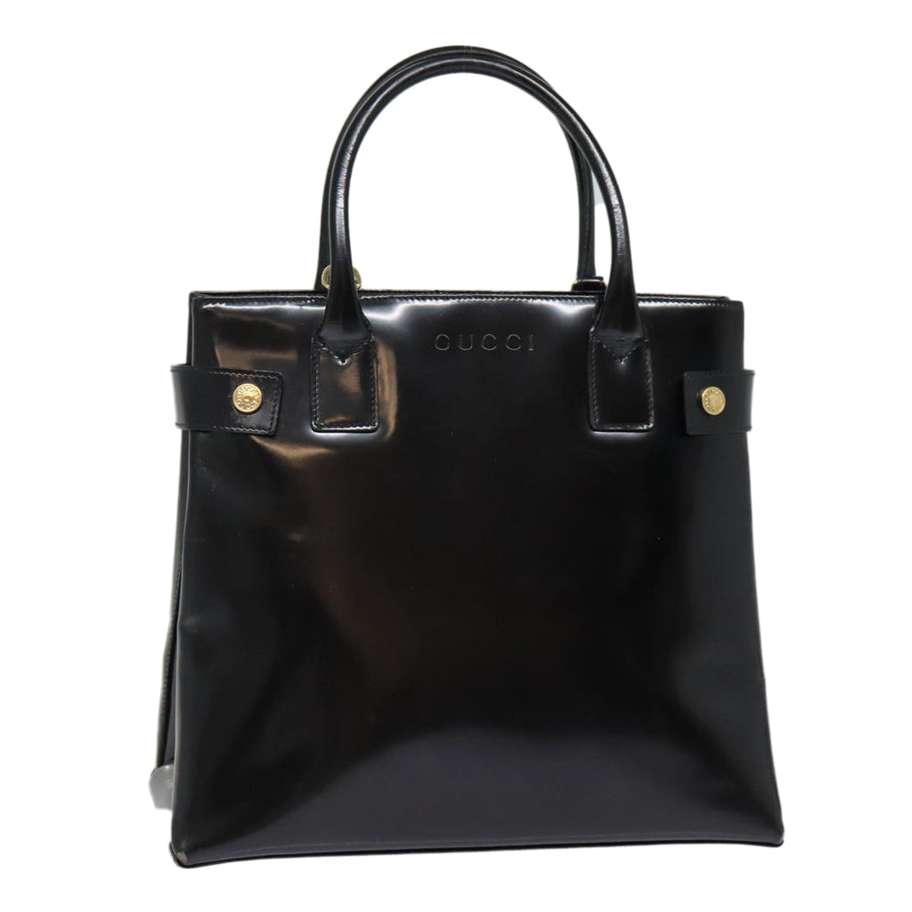 GUCCI Hand Bag Leather Black Gold 000 1118 0503 bs17561