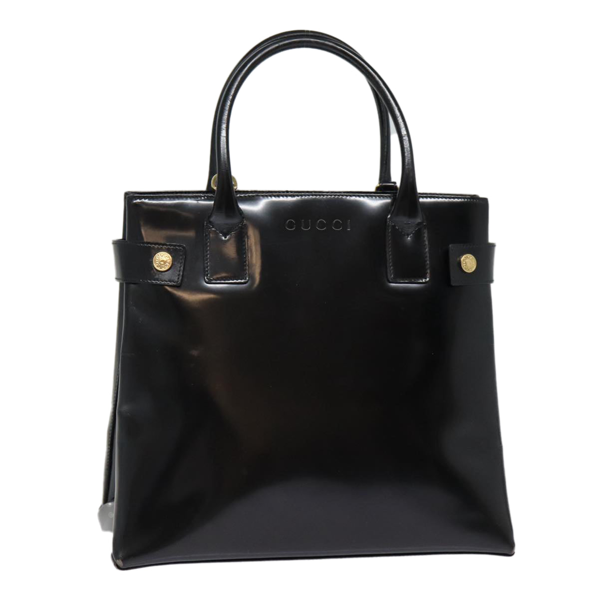 GUCCI Hand Bag Leather Black Gold 000 1118 0503 bs17561