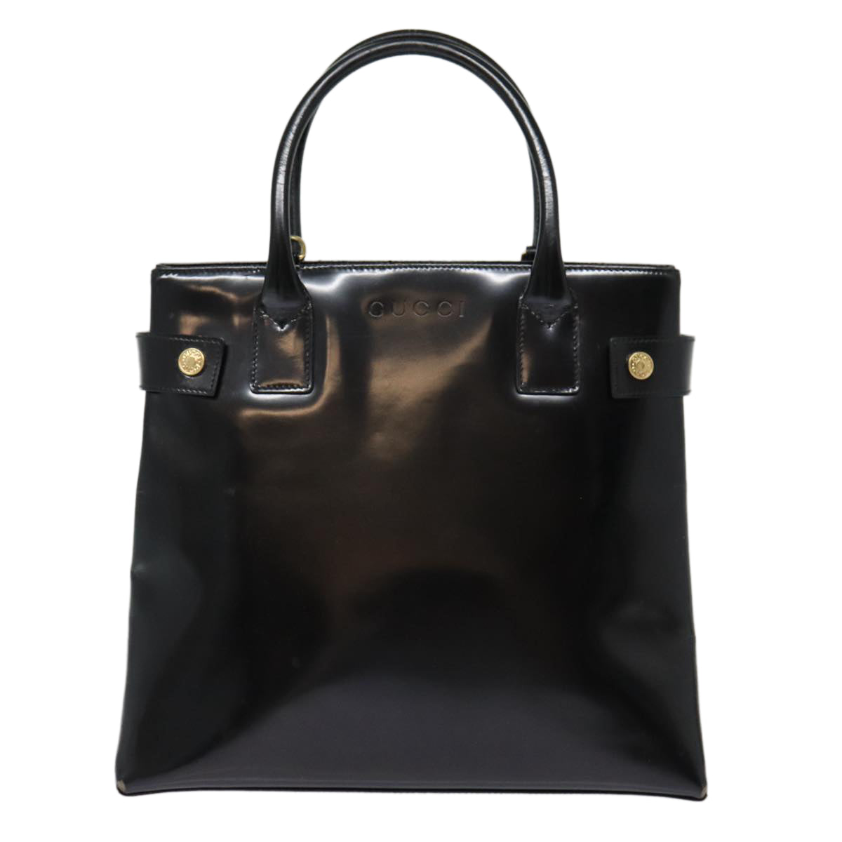 GUCCI Hand Bag Leather Black Gold 000 1118 0503 bs17561