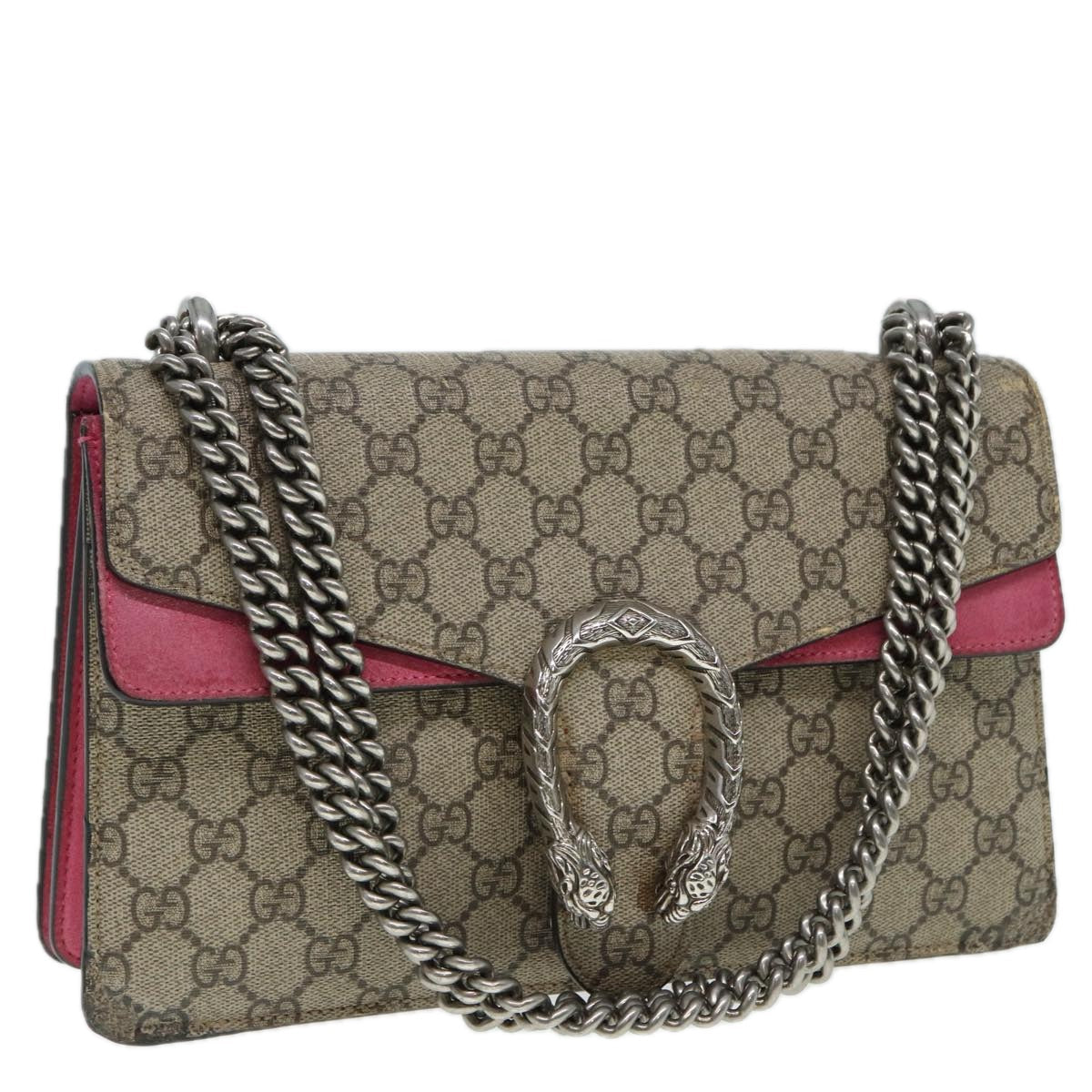 GUCCI GG Supreme Dionysus Chain Shoulder Bag PVC Beige 400249 bs17584