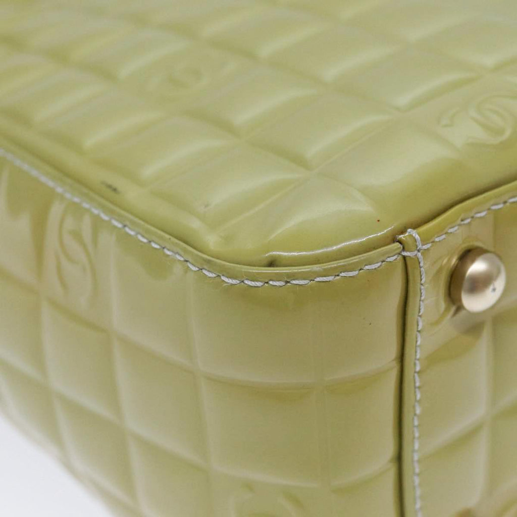CHANEL Hand Bag Patent leather Yellow Gold CC bs17592