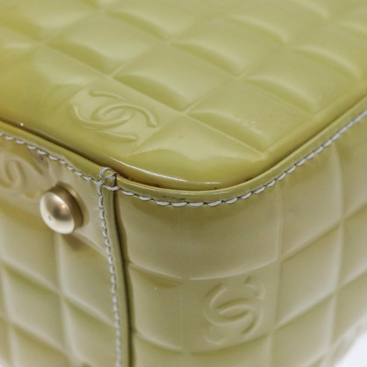 CHANEL Hand Bag Patent leather Yellow Gold CC bs17592