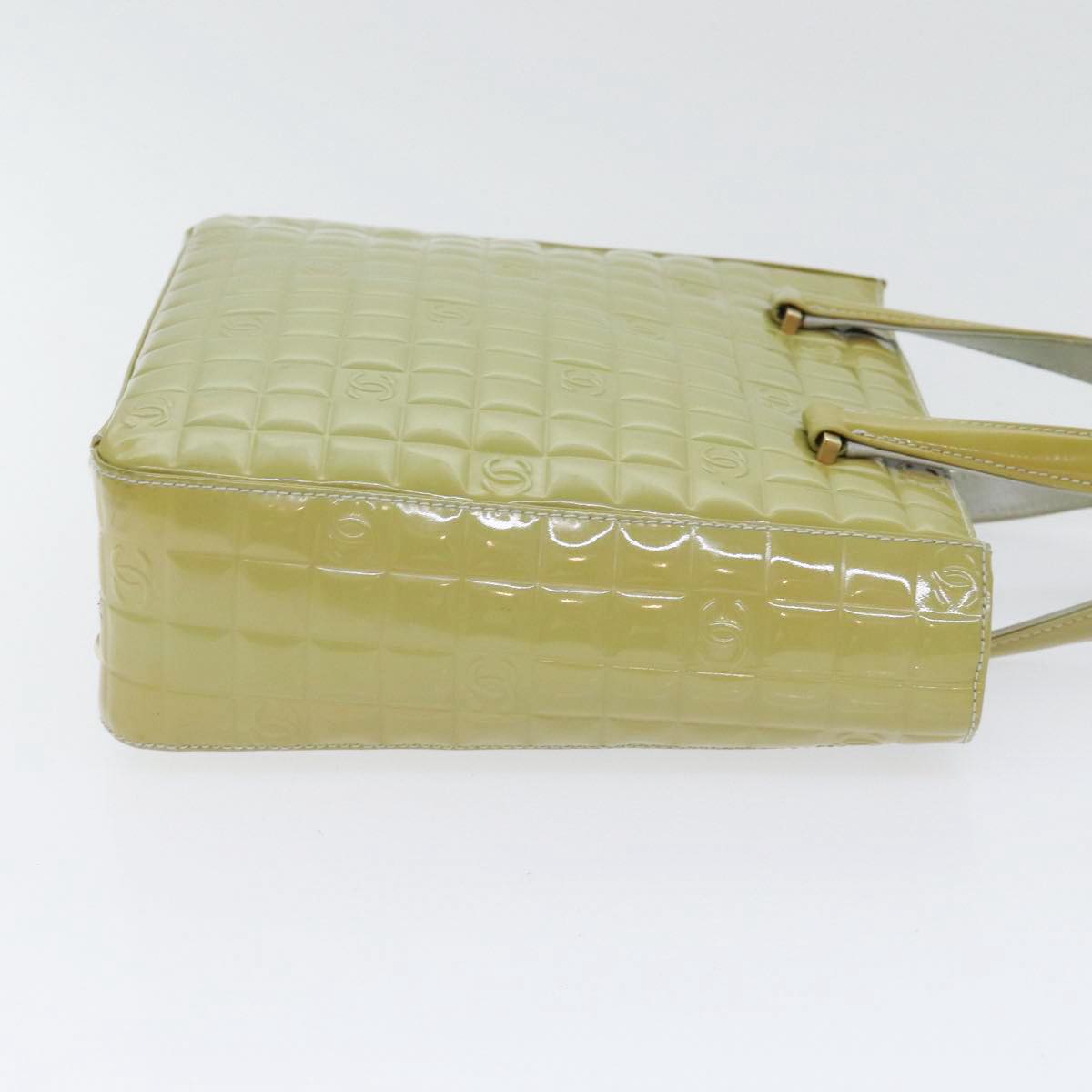 CHANEL Hand Bag Patent leather Yellow Gold CC bs17592