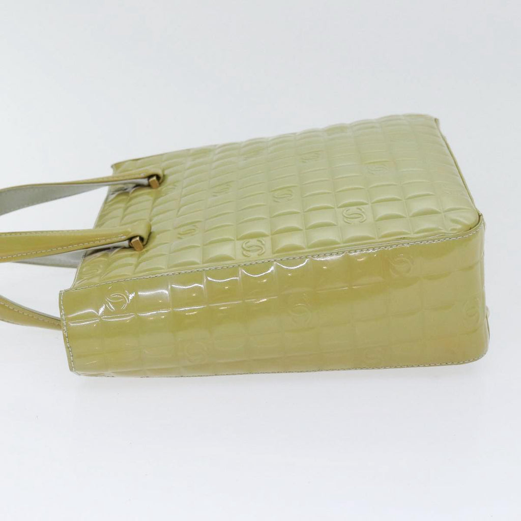 CHANEL Hand Bag Patent leather Yellow Gold CC bs17592