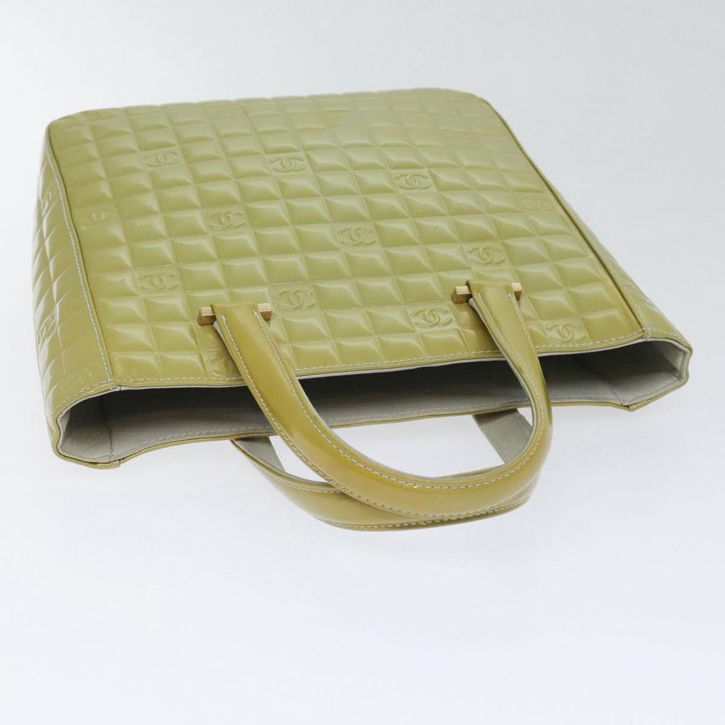 CHANEL Hand Bag Patent leather Yellow Gold CC bs17592