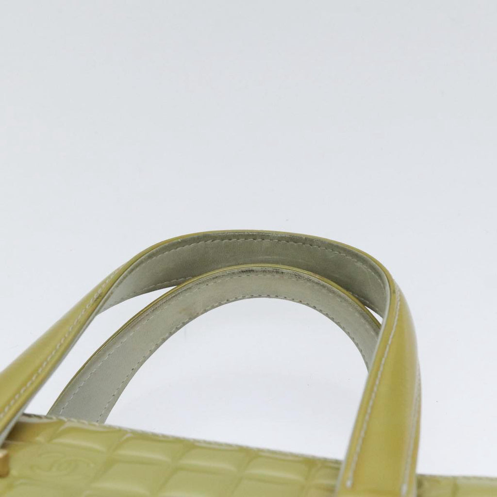 CHANEL Hand Bag Patent leather Yellow Gold CC bs17592
