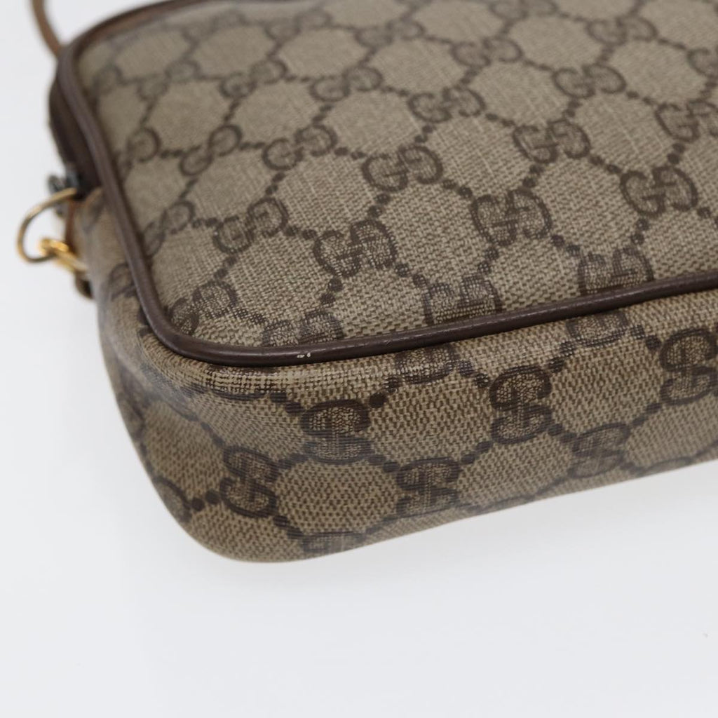GUCCI GG Supreme Shoulder Bag PVC Leather Beige Gold 97 02 068 bs17607