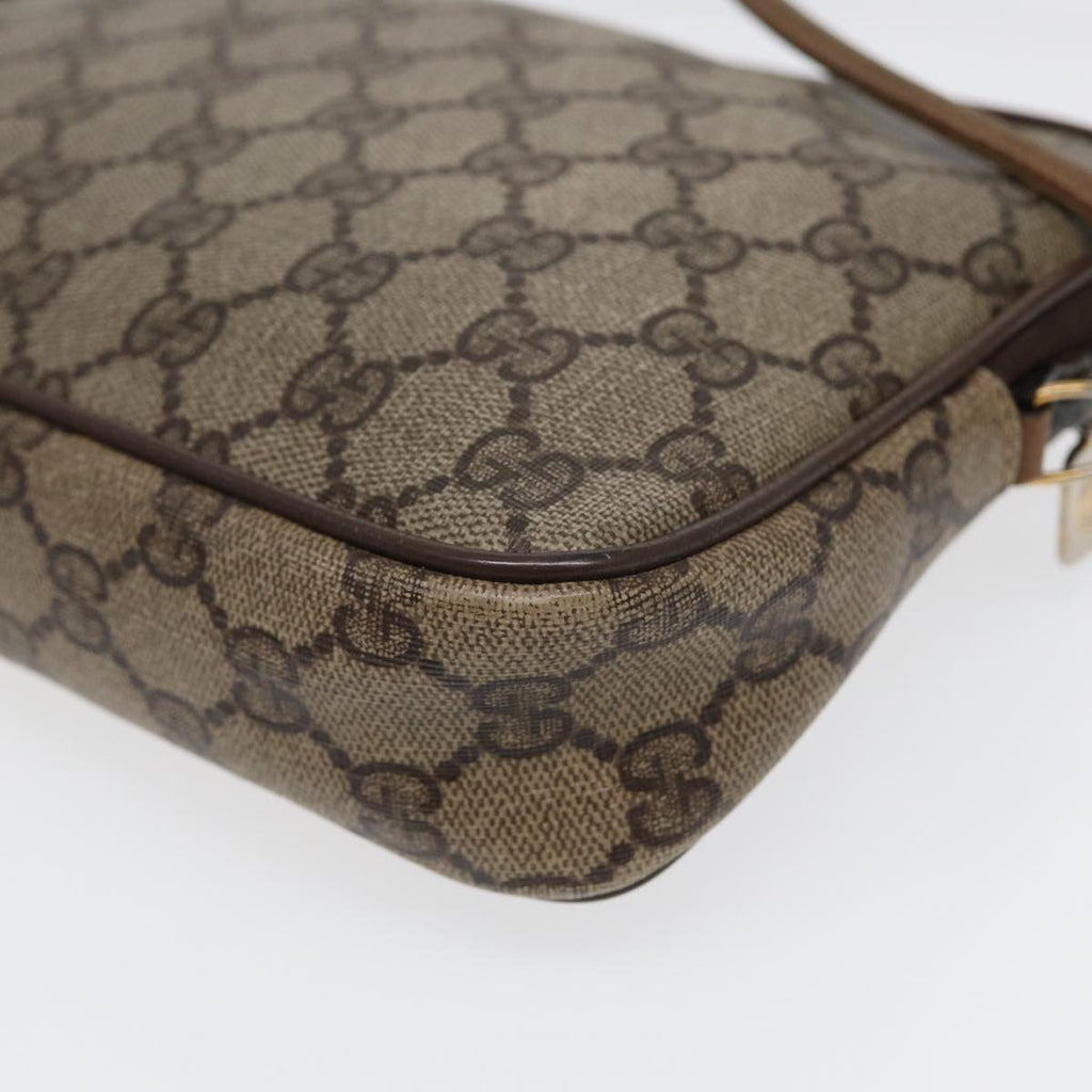 GUCCI GG Supreme Shoulder Bag PVC Leather Beige Gold 97 02 068 bs17607