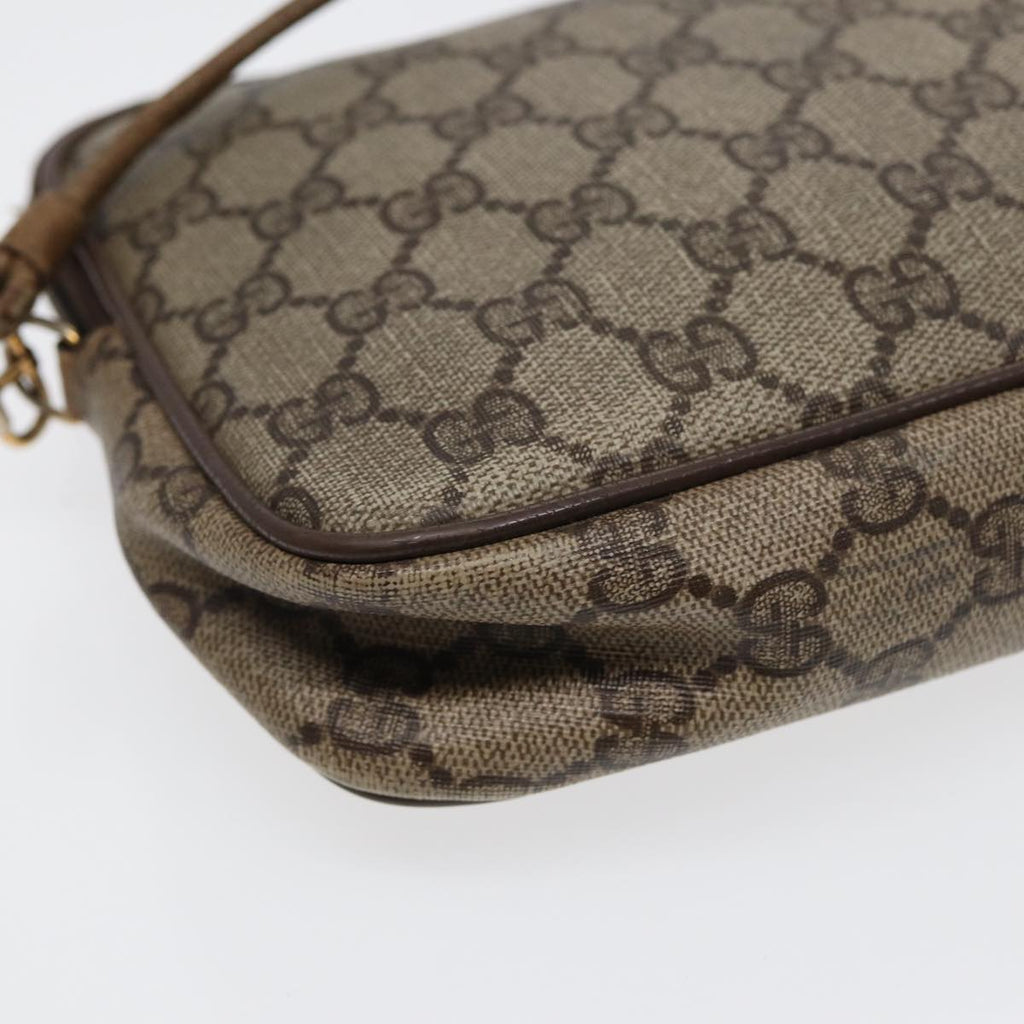 GUCCI GG Supreme Shoulder Bag PVC Leather Beige Gold 97 02 068 bs17607