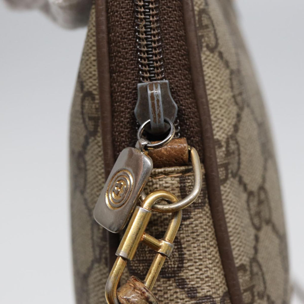 GUCCI GG Supreme Shoulder Bag PVC Leather Beige Gold 97 02 068 bs17607