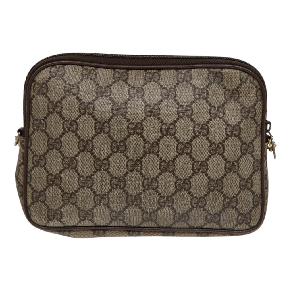 GUCCI GG Supreme Shoulder Bag PVC Leather Beige Gold 97 02 068 bs17607