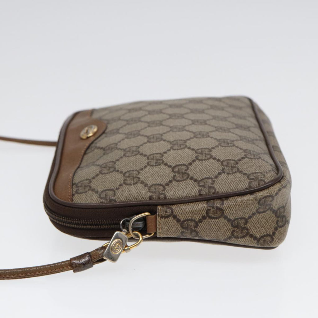 GUCCI GG Supreme Shoulder Bag PVC Leather Beige Gold 97 02 068 bs17607