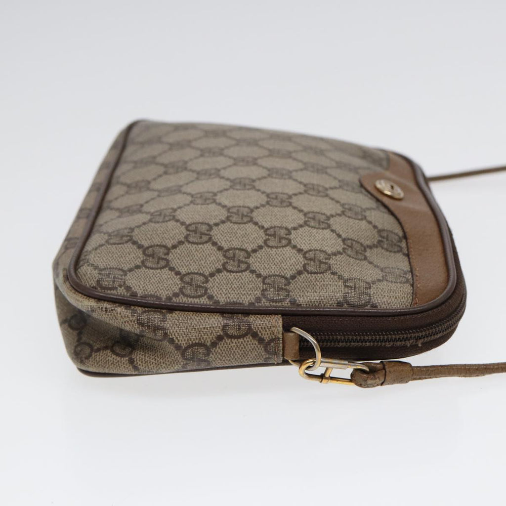 GUCCI GG Supreme Shoulder Bag PVC Leather Beige Gold 97 02 068 bs17607