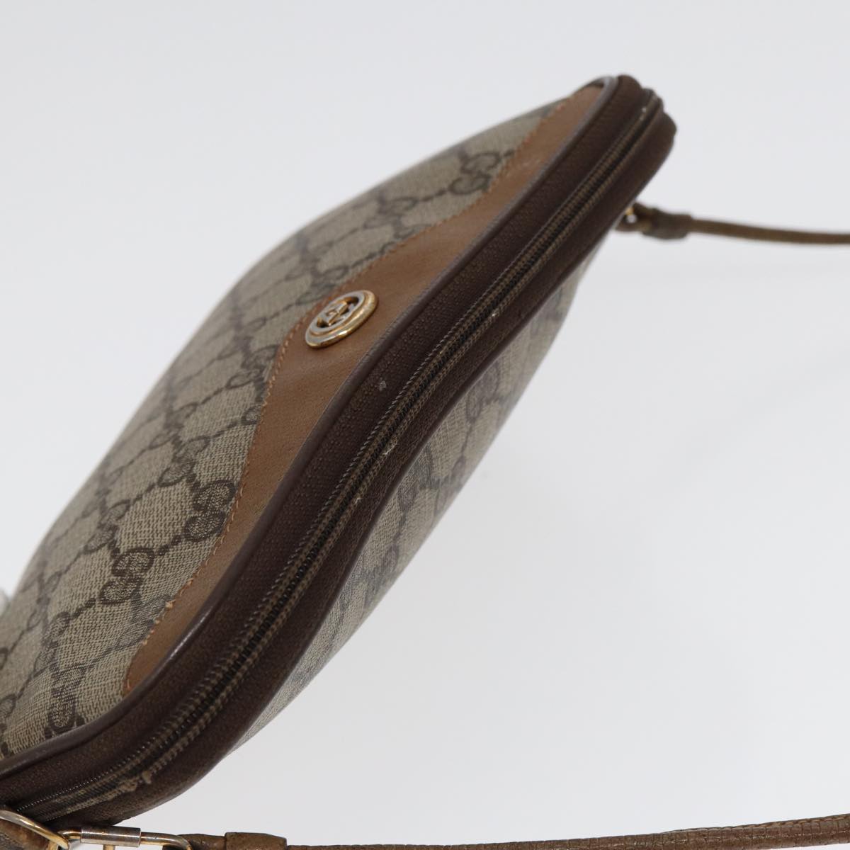 GUCCI GG Supreme Shoulder Bag PVC Leather Beige Gold 97 02 068 bs17607