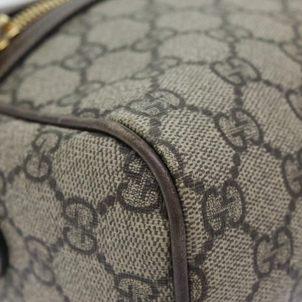 GUCCI GG Supreme Web Sherry Line Shoulder Bag PVC Beige Red 517080 bs17608