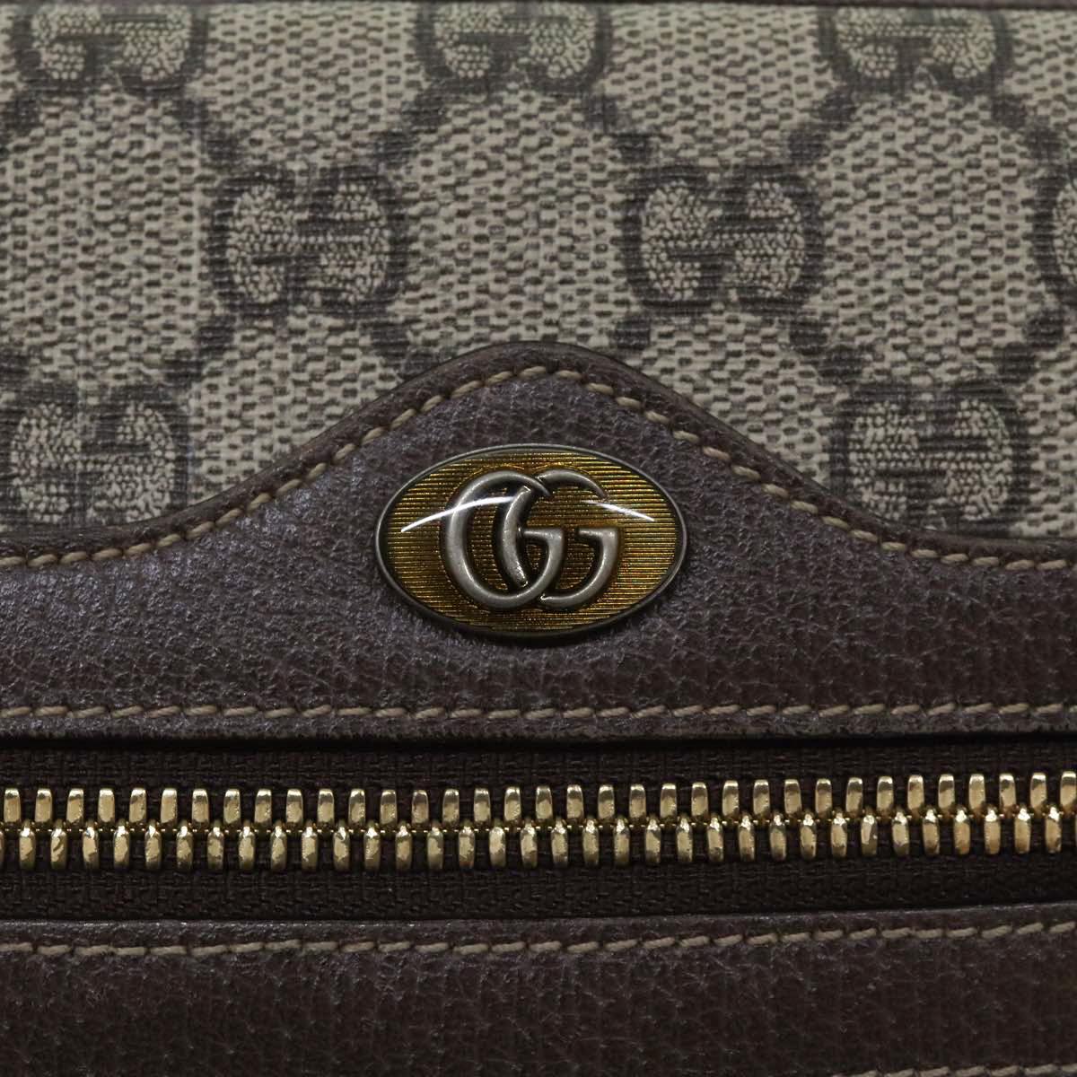 GUCCI GG Supreme Web Sherry Line Shoulder Bag PVC Beige Red 517080 bs17608