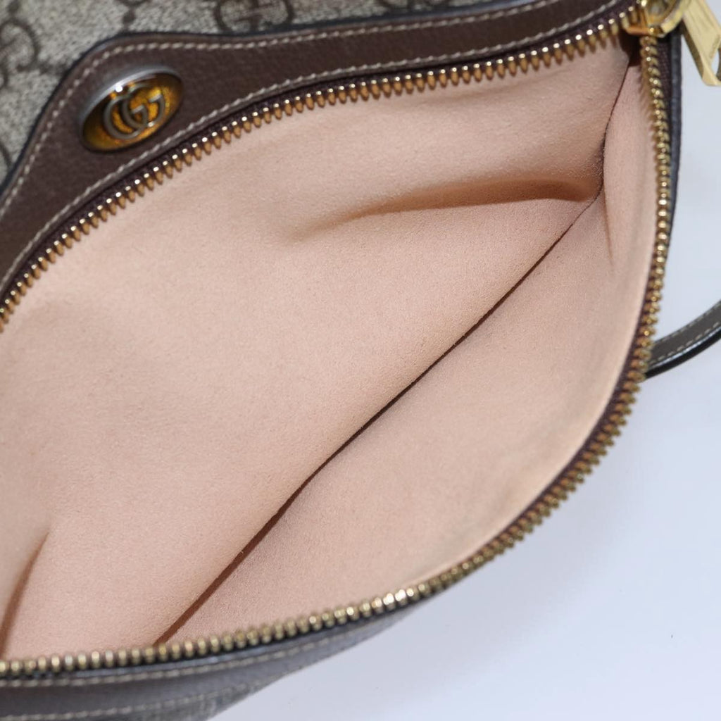 GUCCI GG Supreme Web Sherry Line Shoulder Bag PVC Beige Red 517080 bs17608