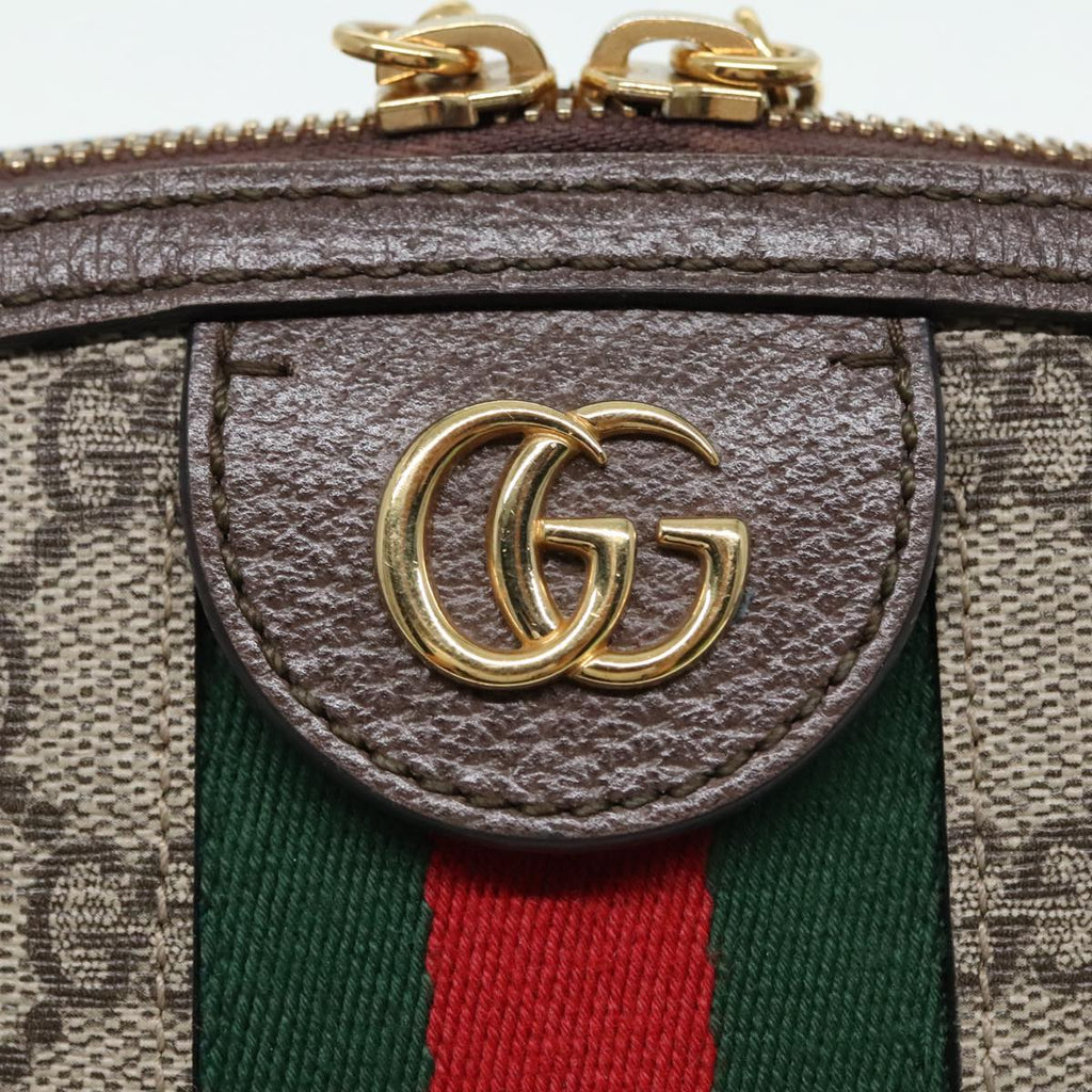GUCCI GG Supreme Web Sherry Line Shoulder Bag PVC Beige 499621 bs17609