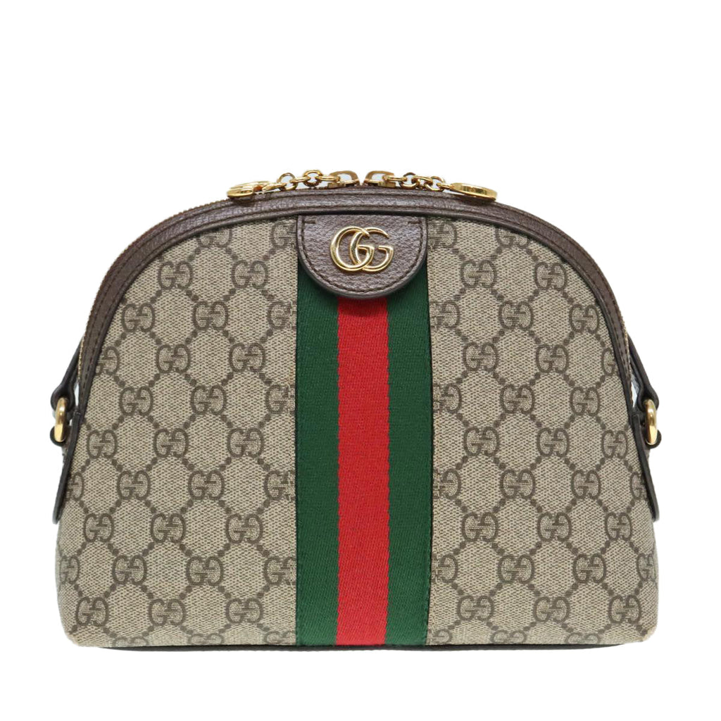 GUCCI GG Supreme Web Sherry Line Shoulder Bag PVC Beige 499621 bs17609