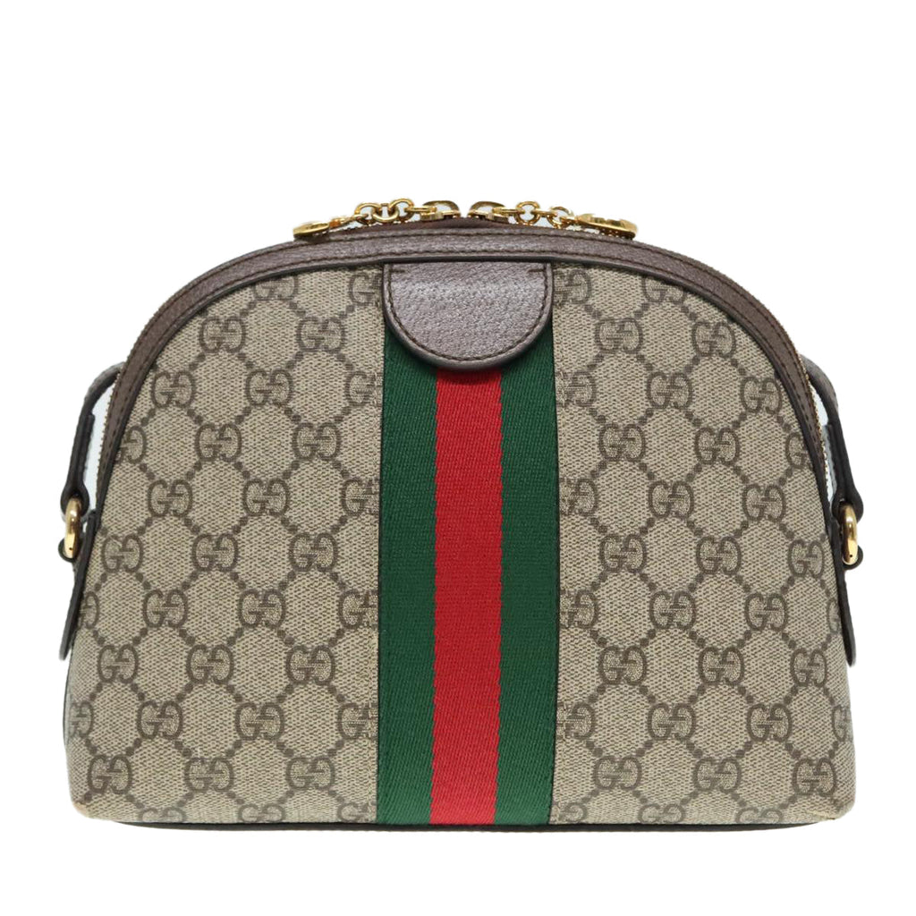 GUCCI GG Supreme Web Sherry Line Shoulder Bag PVC Beige 499621 bs17609