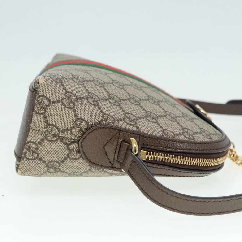 GUCCI GG Supreme Web Sherry Line Shoulder Bag PVC Beige 499621 bs17609