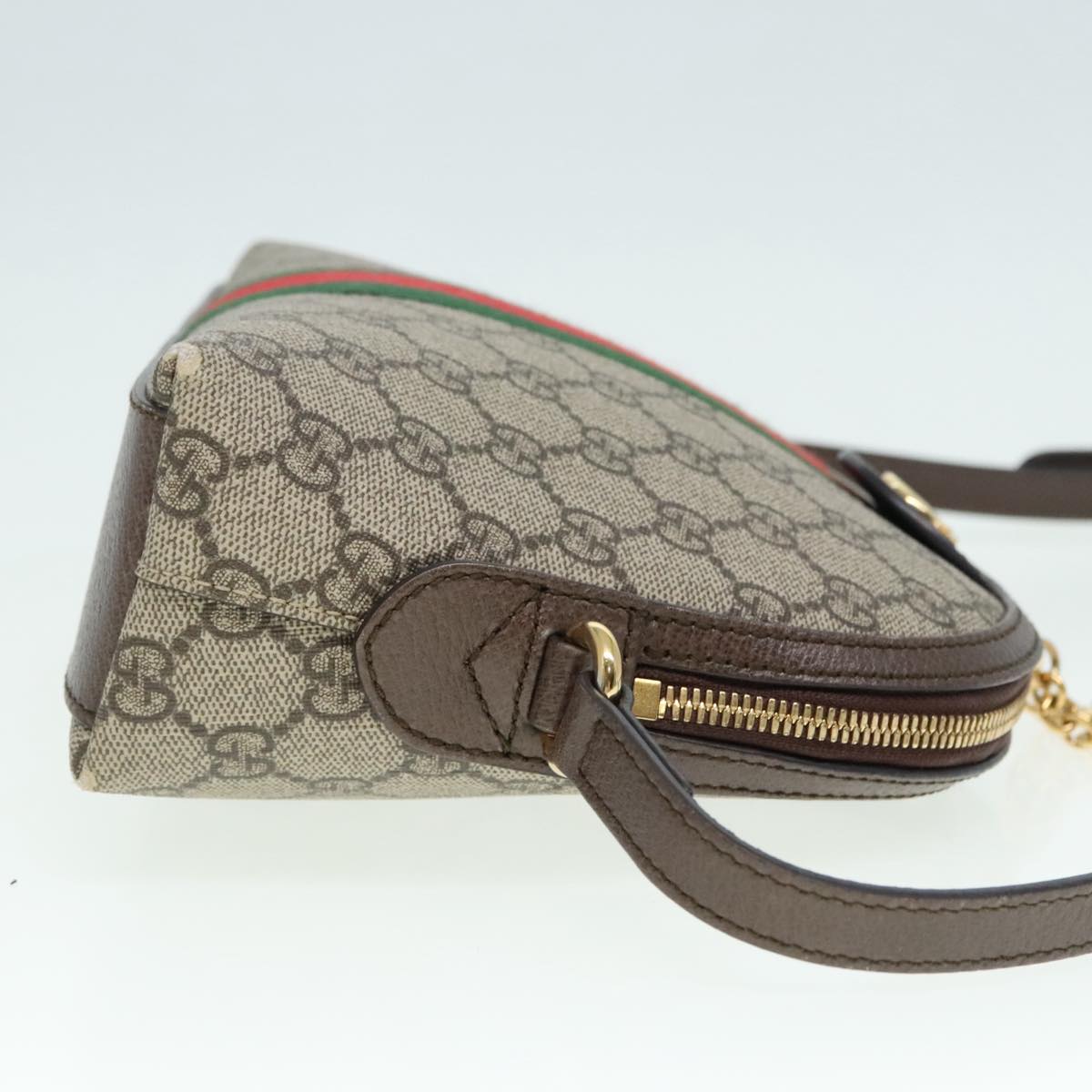 GUCCI GG Supreme Web Sherry Line Shoulder Bag PVC Beige 499621 bs17609