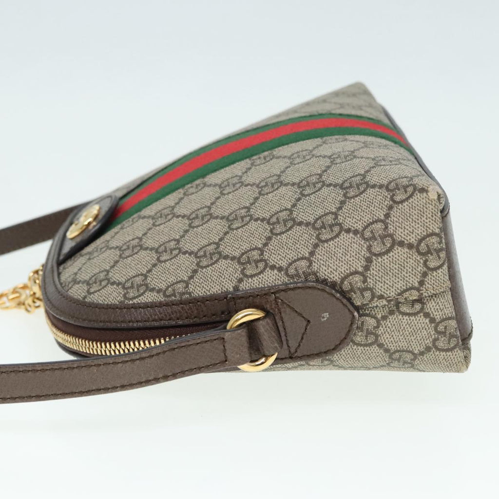 GUCCI GG Supreme Web Sherry Line Shoulder Bag PVC Beige 499621 bs17609