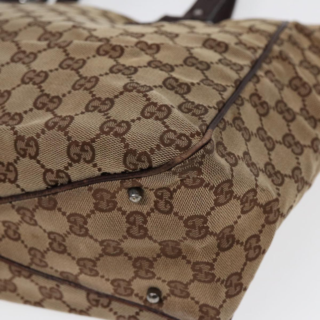 GUCCI GG Canvas Tote Bag Silver Beige 113017 bs17610